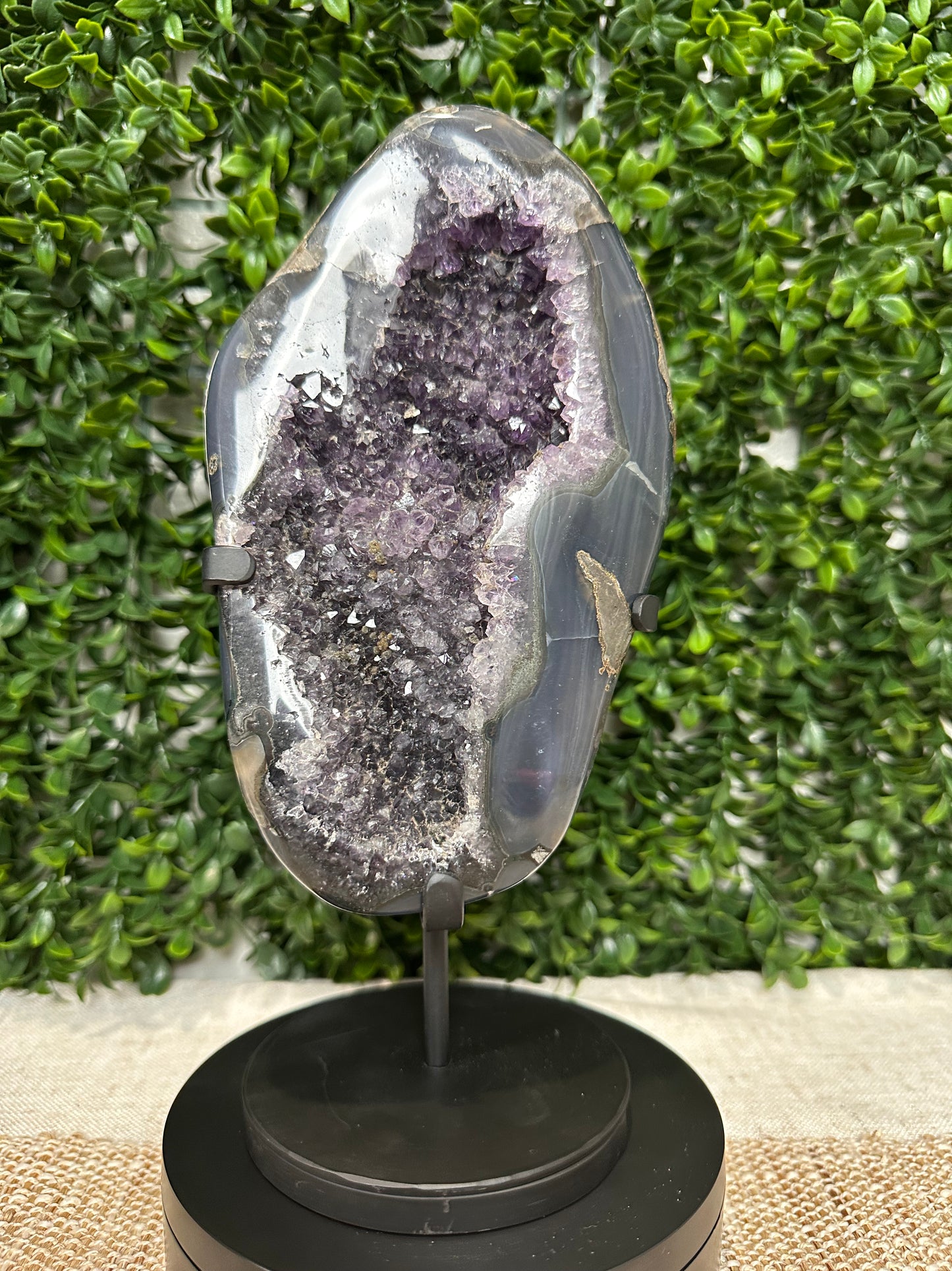 Druzy Amethyst Statement Piece W/Stand (2)