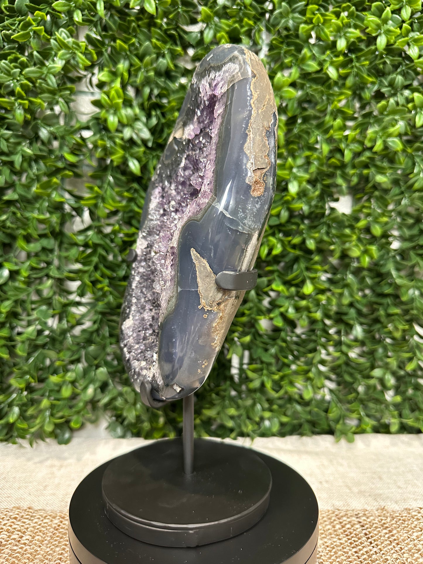 Druzy Amethyst Statement Piece W/Stand (2)