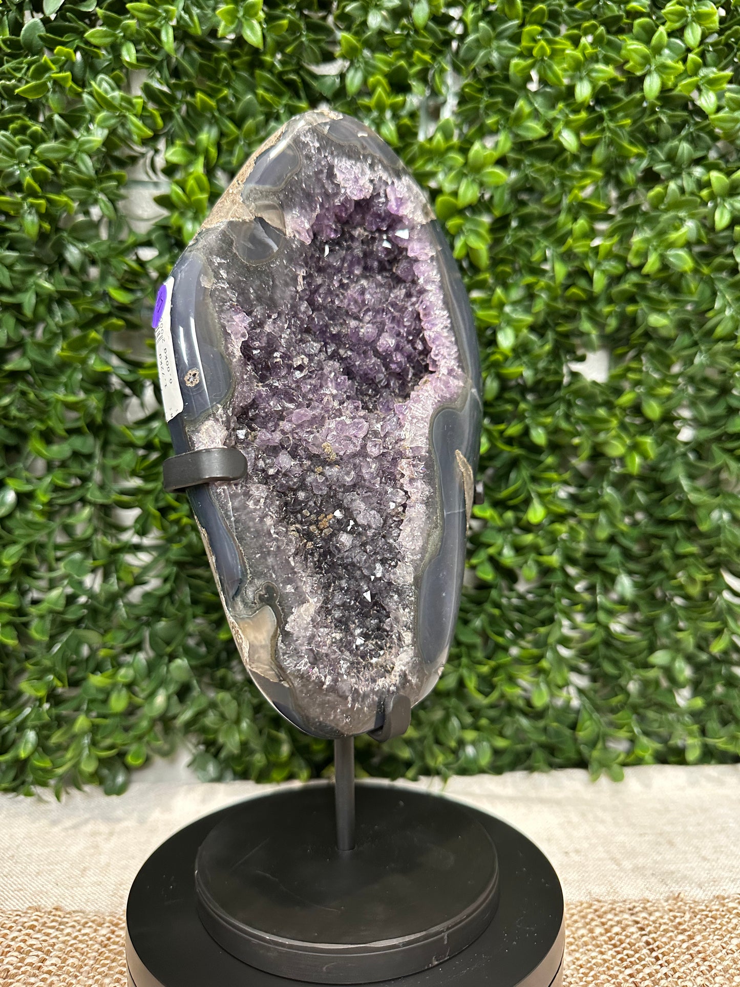 Druzy Amethyst Statement Piece W/Stand (2)