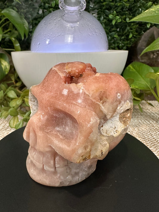 Druzy Pink Amethyst Skull Carving (13)