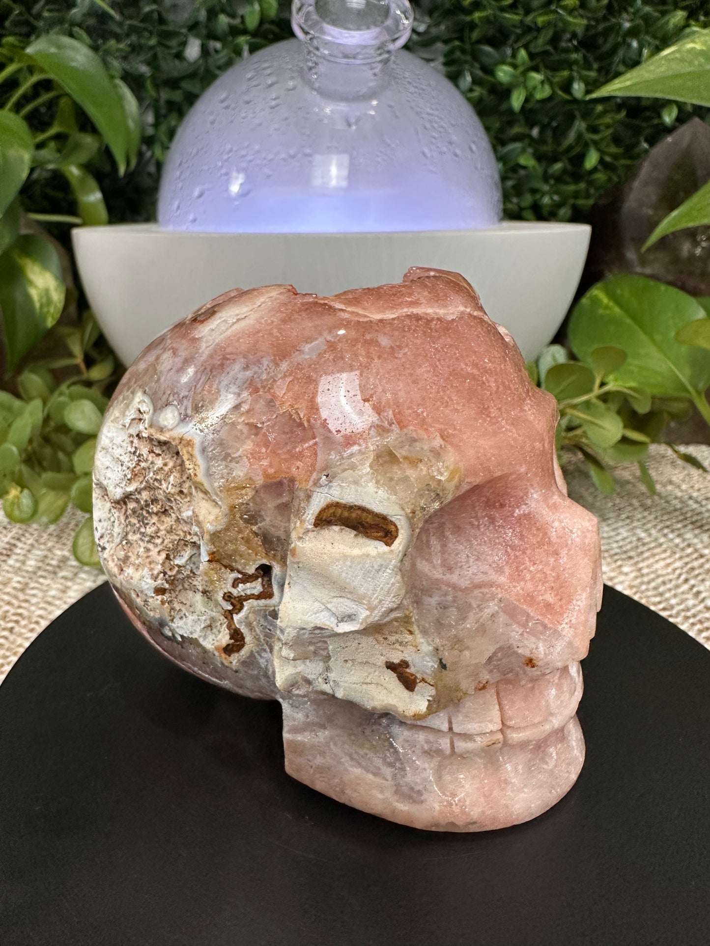 Druzy Pink Amethyst Skull Carving (13)