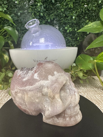 Druzy Pink Amethyst Skull Carving (14)