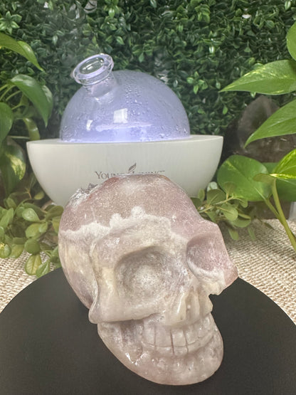 Druzy Pink Amethyst Skull Carving (14)