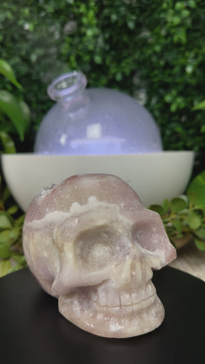 Druzy Pink Amethyst Skull Carving (14)