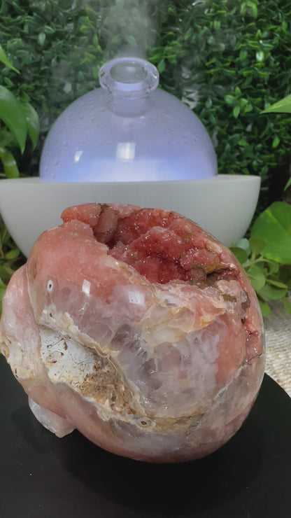 Druzy Pink Amethyst Skull Carving (13)